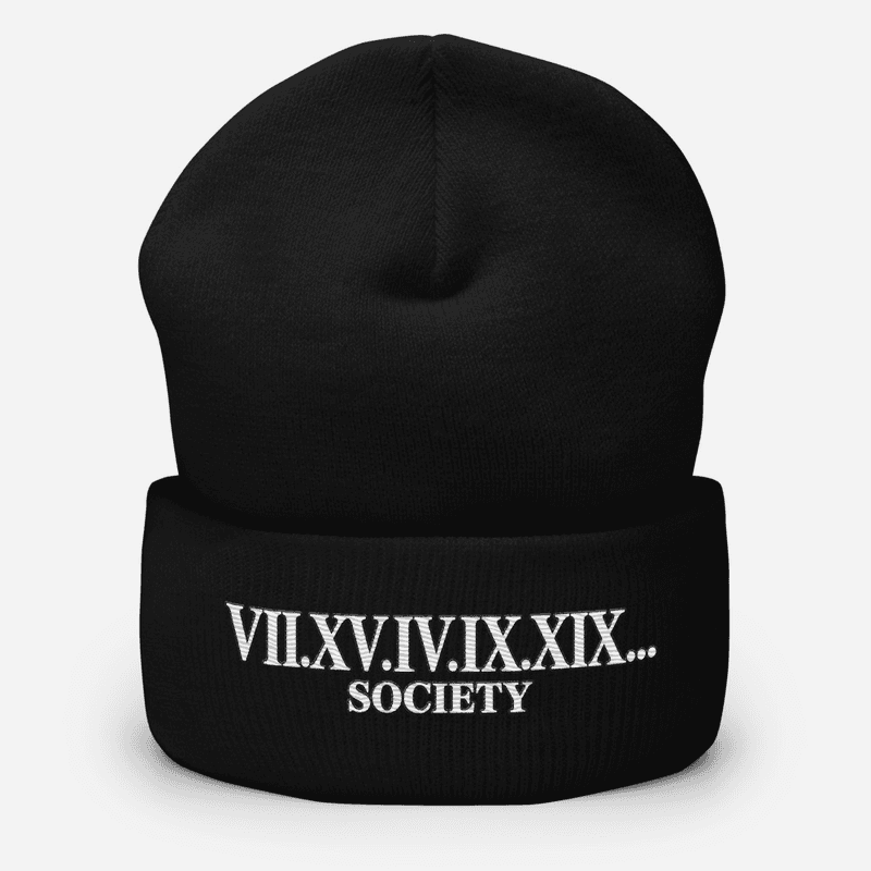 GodIs...SOCIETY ROMAN NUMERALS Cuffed Beanie